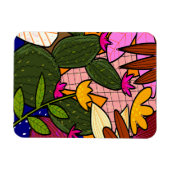 Magnet Flexible Feuilles et fleurs tropicales abstraites (Horizontal)
