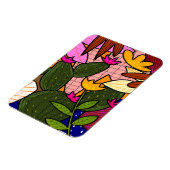 Magnet Flexible Feuilles et fleurs tropicales abstraites (Côté Gauche)