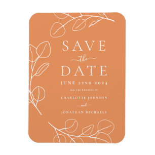 Magnet Flexible Feuilles Simples Mariage Abricot