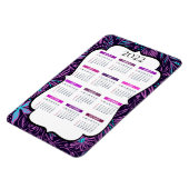 Magnet Flexible Feuilles tropicaux pourpres et bleus | Calendrier (Côté Gauche)