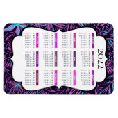Magnet Flexible Feuilles tropicaux pourpres et bleus | Calendrier (Horizontal)
