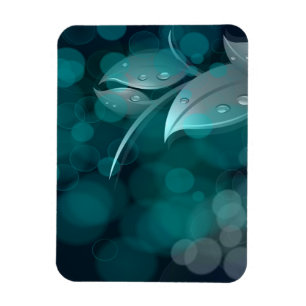 Magnet Flexible Feuilles turquoise Bokeh