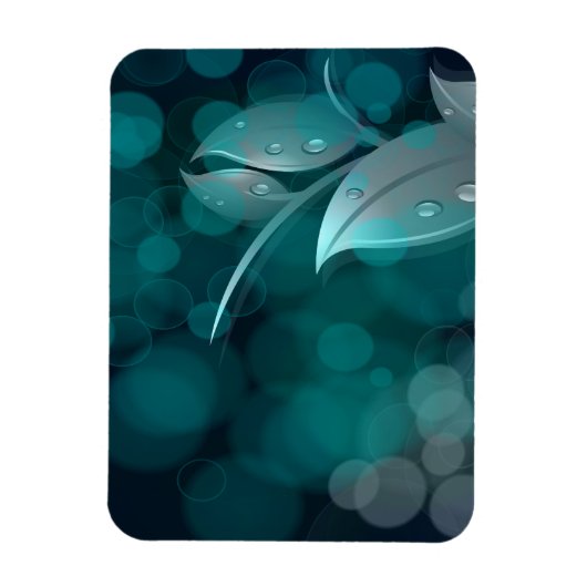 Magnet Flexible Feuilles turquoise Bokeh (Vertical)
