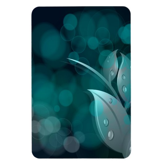 Magnet Flexible Feuilles turquoise Bokeh (Vertical)