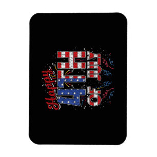 Magnet Flexible Feux d'artifice Joyeux 4 juillet Drapeau américain
