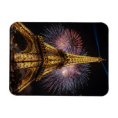 Magnet Flexible Feux d'artifice Paris Tour Eiffel Cafés Carte post (Horizontal)