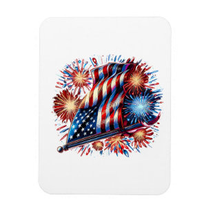 Magnet Flexible Feux d'artifice patriotiques drapeau USA