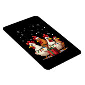 Magnet Flexible Feux de Noël Poulet Père Noël Drôle Noël (Côté Droit)