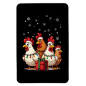 Magnet Flexible Feux de Noël Poulet Père Noël Drôle Noël (Vertical)