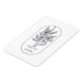 Magnet Flexible Février Violet Fleur de naissance (Côté Gauche)