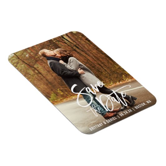 Magnet Flexible Fiançailles De Script De Brosse Moderne Enregistre (Côté Droit)