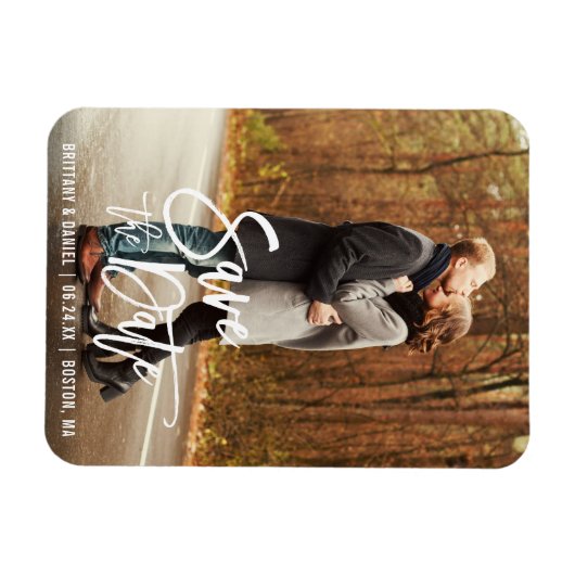 Magnet Flexible Fiançailles De Script De Brosse Moderne Enregistre (Horizontal)