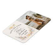 Magnet Flexible fiançailles floral chic enregistrer la date (Côté Gauche)