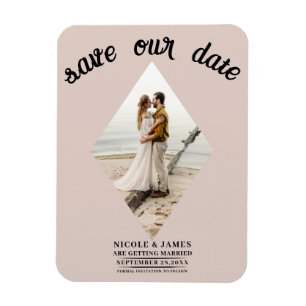 Magnet Flexible Fiançailles Photo Diamant Bisque Rouge Save the Da