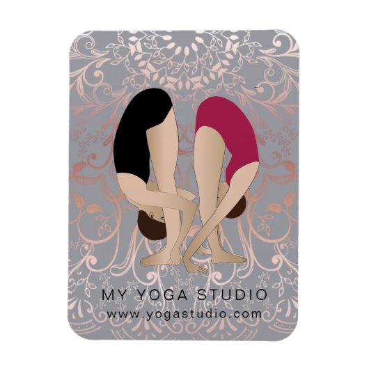 Magnet Flexible Fiche rose Yoga studio réfrigérateur d'entreprise (Vertical)