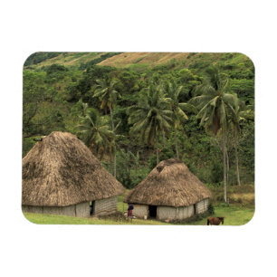 Magnet Flexible Fidji, Viti Levu, Navala, maisons traditionnelles