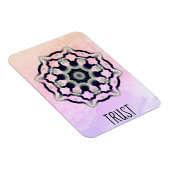 Magnet Flexible *~* "FIDUCIE" rose noir gris Mandala Coeur Chakra (Côté Droit)