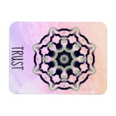 Magnet Flexible *~* "FIDUCIE" rose noir gris Mandala Coeur Chakra (Horizontal)