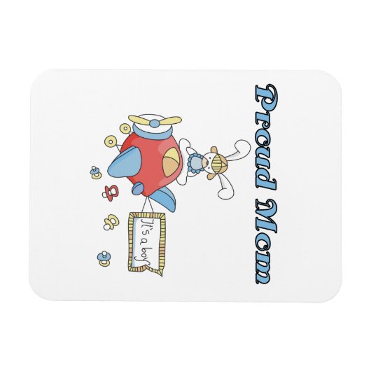 Magnet Flexible Fier Maman Avion C'est un garçon Cadeaux (Horizontal)