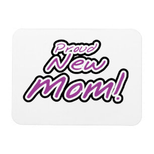 Magnet Flexible Fier Nouveau maman Cadeaux de texte noir et pourpr