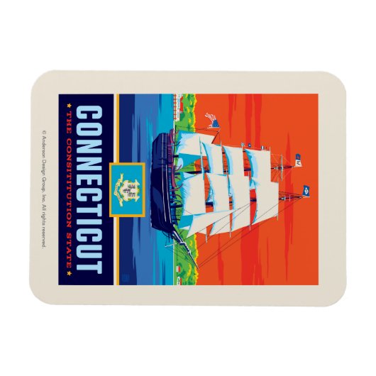 Magnet Flexible Fierté de l'État | Connecticut (Horizontal)