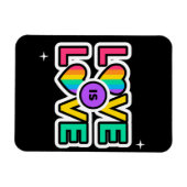 Magnet Flexible Fierté. L'amour est l'amour. Couleurs gaies Rainbo (Horizontal)