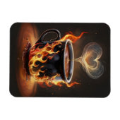 Magnet Flexible Fiery Christmas Coffee Cup avec Heart Steam Art (Horizontal)