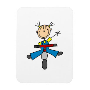 Magnet Flexible Figure de bâton fille conduisant un scooter