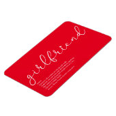 Magnet Flexible Fille-amie Définition Script Amour Coeur Rouge (Côté Gauche)