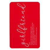 Magnet Flexible Fille-amie Définition Script Amour Coeur Rouge (Vertical)