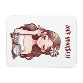 Magnet Flexible Fille appliquant skincare Aimez-vous (Horizontal)