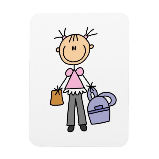 Magnet Flexible Fille avec cartable (Vertical)