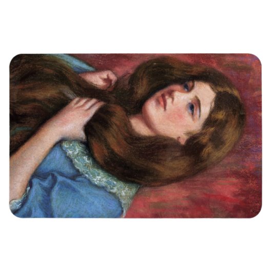 Magnet Flexible Fille avec de beaux longs cheveux Brown (Horizontal)