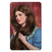 Magnet Flexible Fille avec de beaux longs cheveux Brown (Vertical)