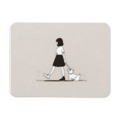 Magnet Flexible Fille avec le chien (Horizontal)