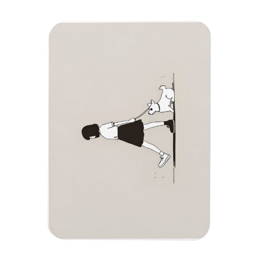 Magnet Flexible Fille avec le chien (Vertical)