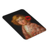 Magnet Flexible Fille avec une fleur rouge dans ses cheveux (Côté Droit)