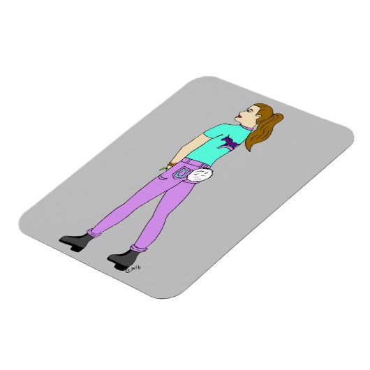 Magnet Flexible fille avec une queue de lapin (Côté Gauche)