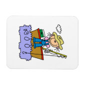 Magnet Flexible Fille bonhomme allumette pêchant (Horizontal)