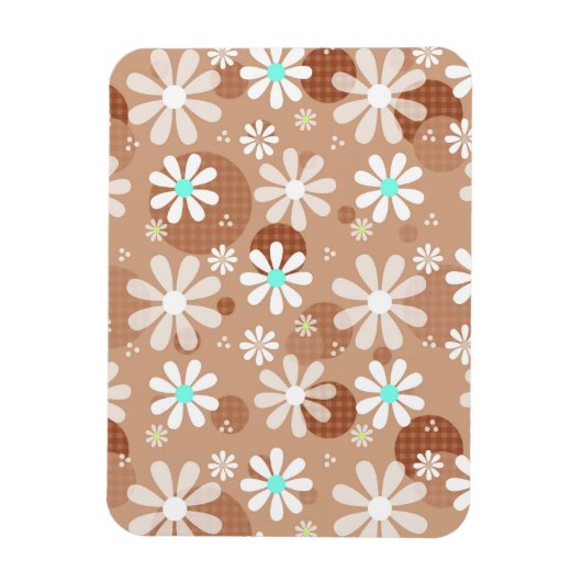 Magnet Flexible Fille Brown Fleur Motif mignon Pots Aqua (Vertical)