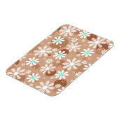 Magnet Flexible Fille Brown Fleur Motif mignon Pots Aqua (Côté Gauche)
