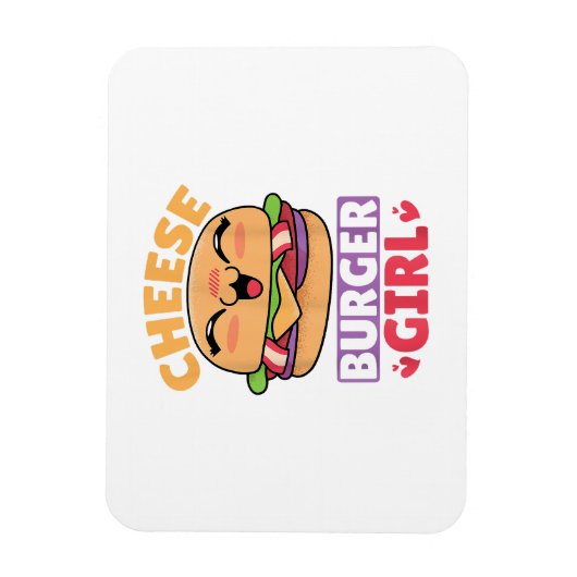Magnet Flexible Fille Cheeseburger, Femmes Hamburger et Cheeseburg (Vertical)