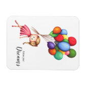 Magnet Flexible Fille d'adieu avec ballons Encouragement (Horizontal)