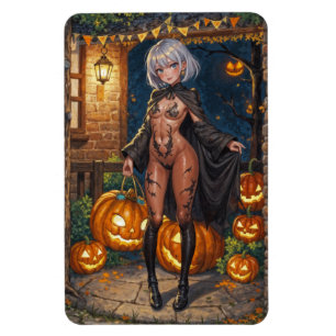 Magnet Flexible Fille d'anime d'Halloween Trick or Treat Peinture