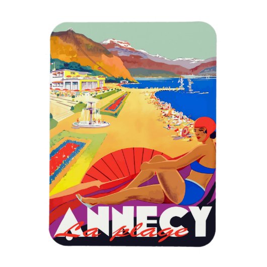 Magnet Flexible Fille de la plage d'Annecy (Vertical)