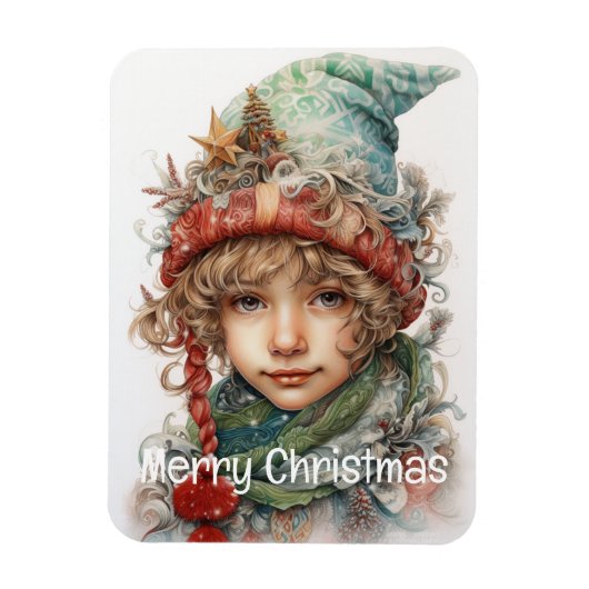 Magnet Flexible Fille de Noël Personnalisée 7 sur 25 (Vertical)