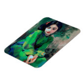 Magnet Flexible Fille en robe verte (Côté Gauche)