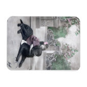 Magnet Flexible Fille et son chien (Horizontal)