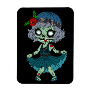 Magnet Flexible Fille Flapper Zombie des Années 1920