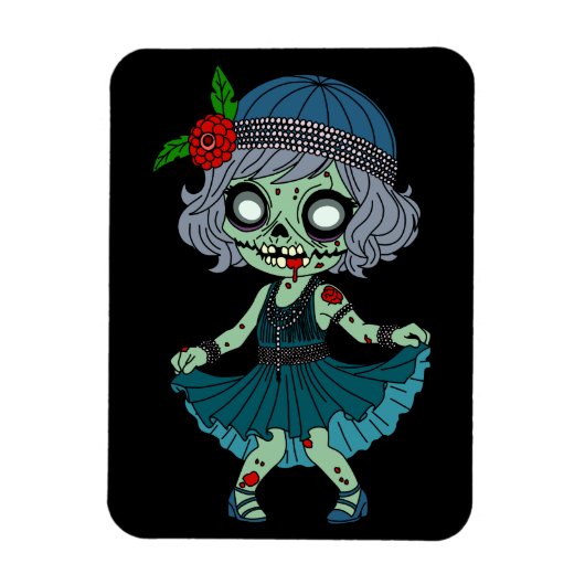 Magnet Flexible Fille Flapper Zombie des Années 1920 (Vertical)
